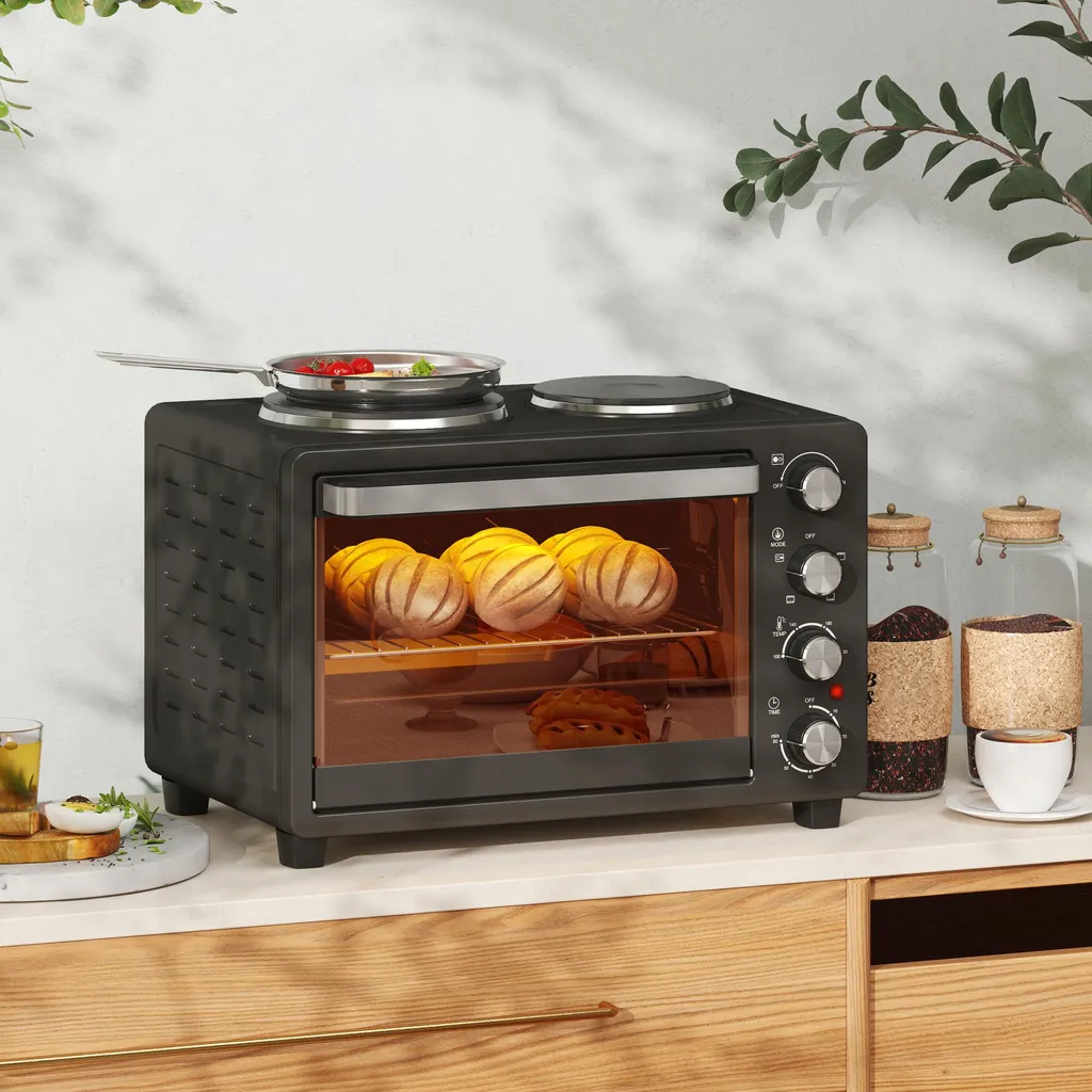 Petit Four Électrique de Cuisine 28L, Four d'Appoint 2600W Idéal Pizza