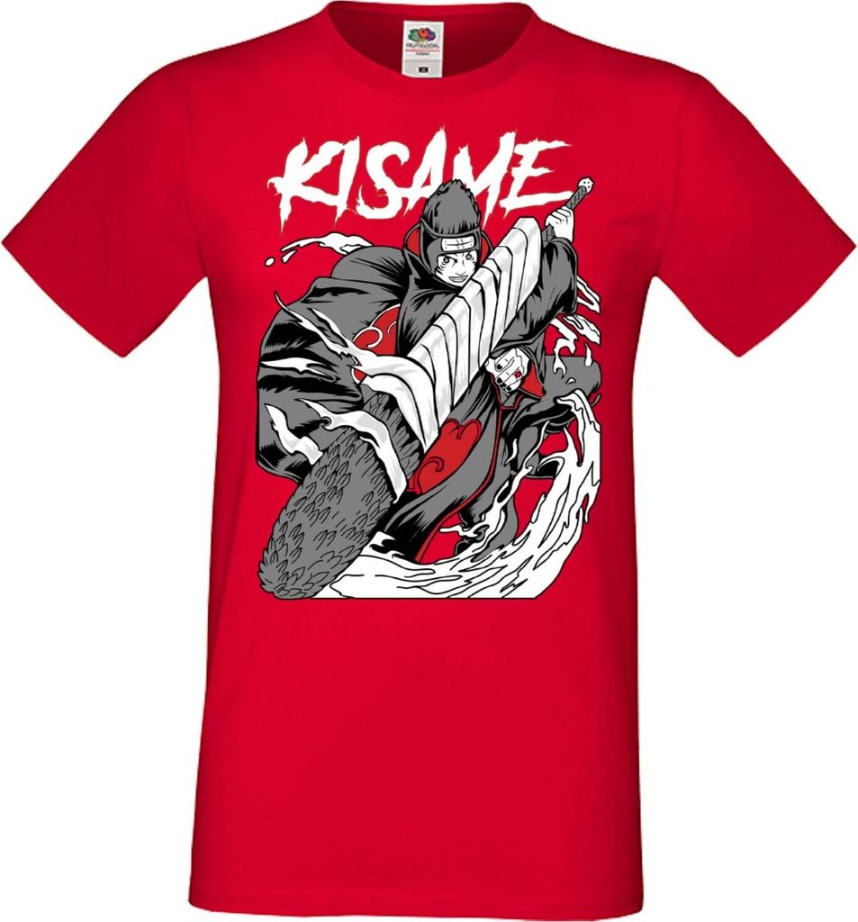 Herren T-Shirt Manga Anime Naruto Kisame Kisame, Man S / Rot