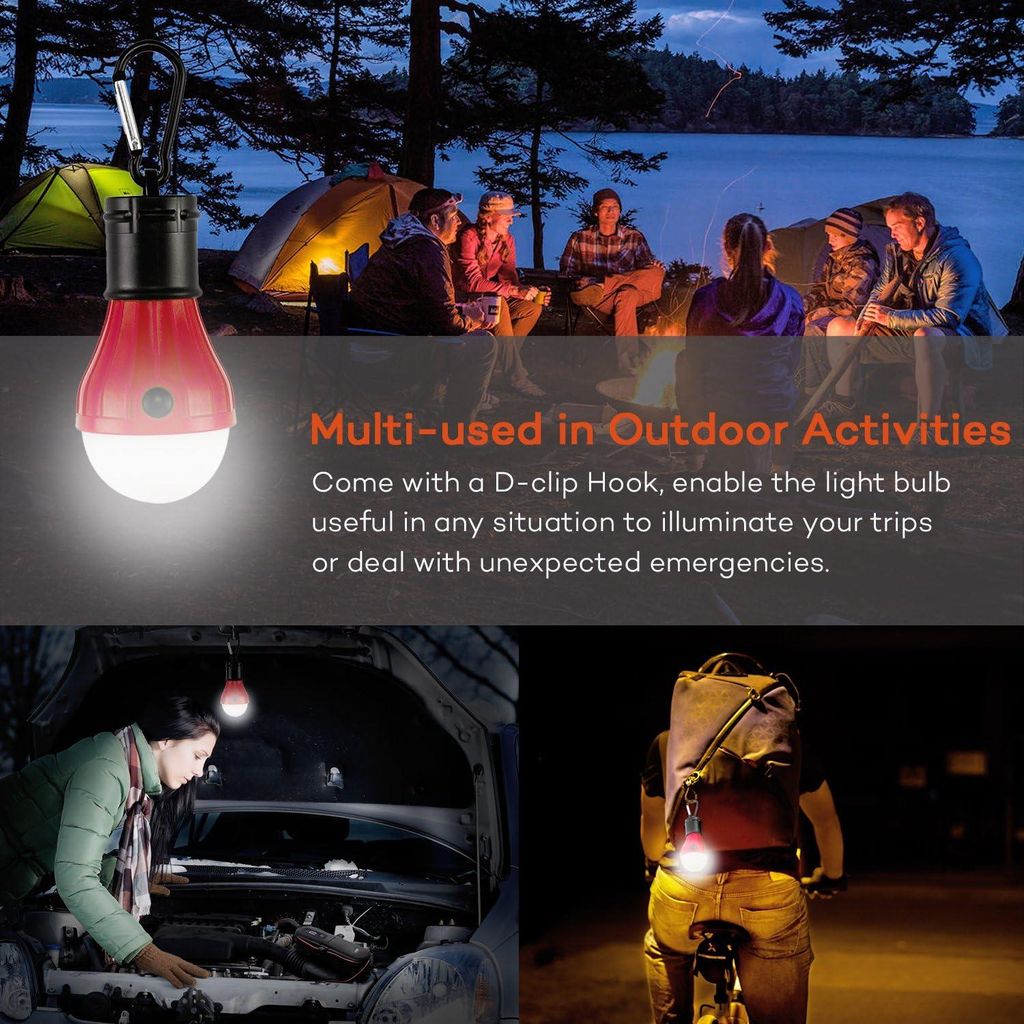 Campingausrüstung und -zubehör, Kompakte Campinglampen, Tragbare LED-Hängeleuchten mit Batteriebetrieb für Zelte, zum Campen, Wandern, Campingz...