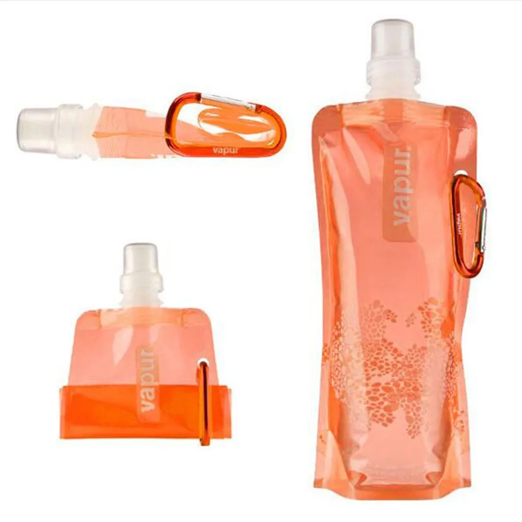 Faltbarer Silikon-Campingbecher 500 Ml – Auslaufsicher, BPA-frei, Mit Karabiner Für Unterwegs