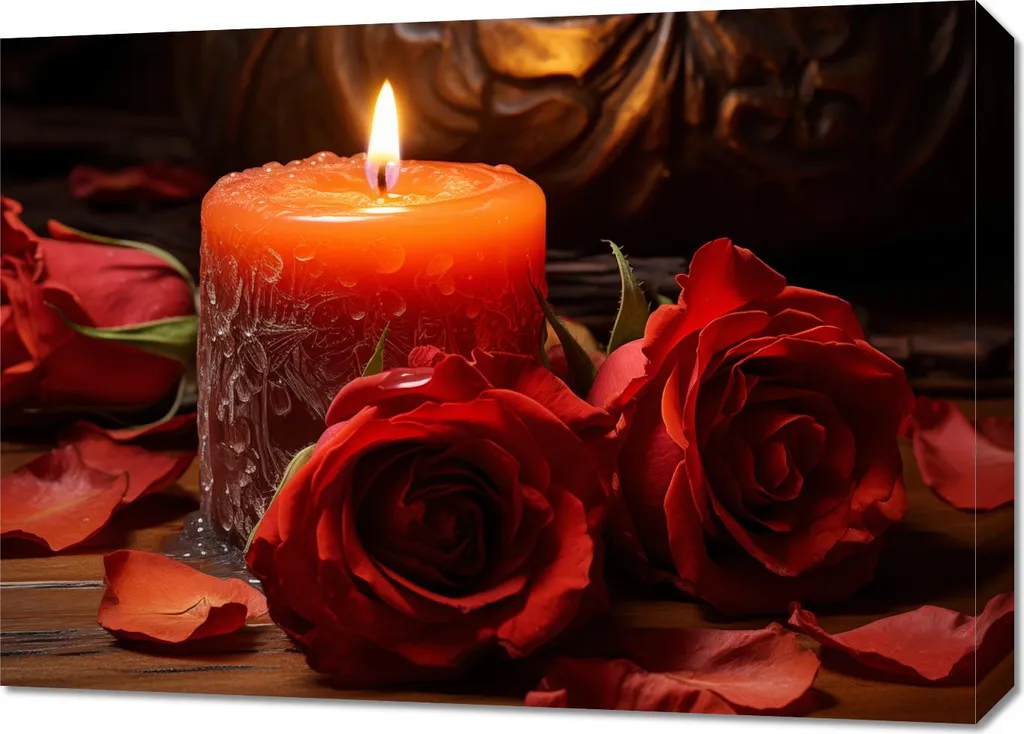 Tableau Image 70 x 50 cm La chaleur d'une soirée romantique déco murale