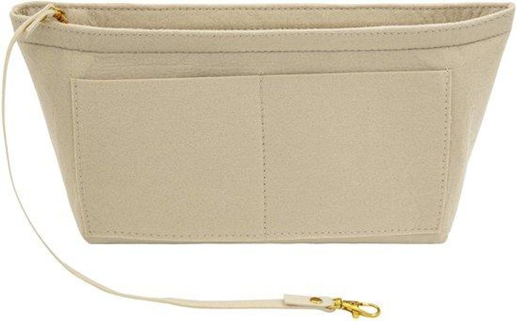 Handtasorganizer, Organizer-Insert mit Handgriff und Schlüsselhaken, Beige, XL