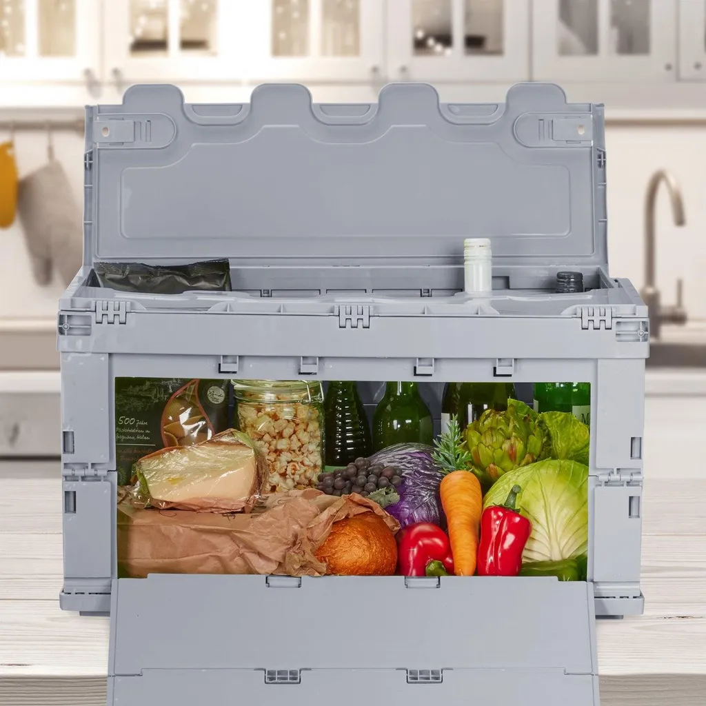 Bac de rangement 60L avec couvercle hermétique empilable et solide - 2