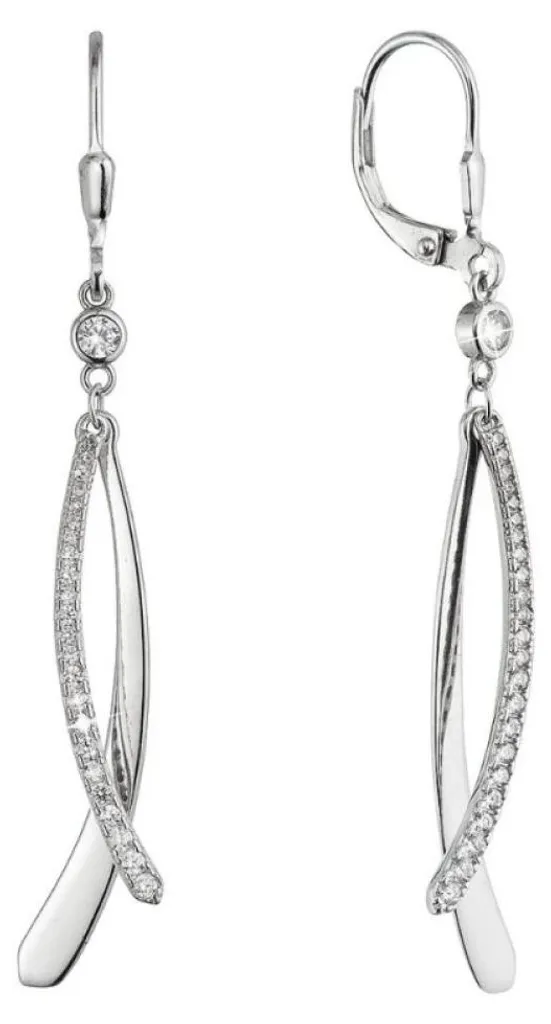 Bijoux de mariage boucles d'oreilles longues zircons pour cérémonie
