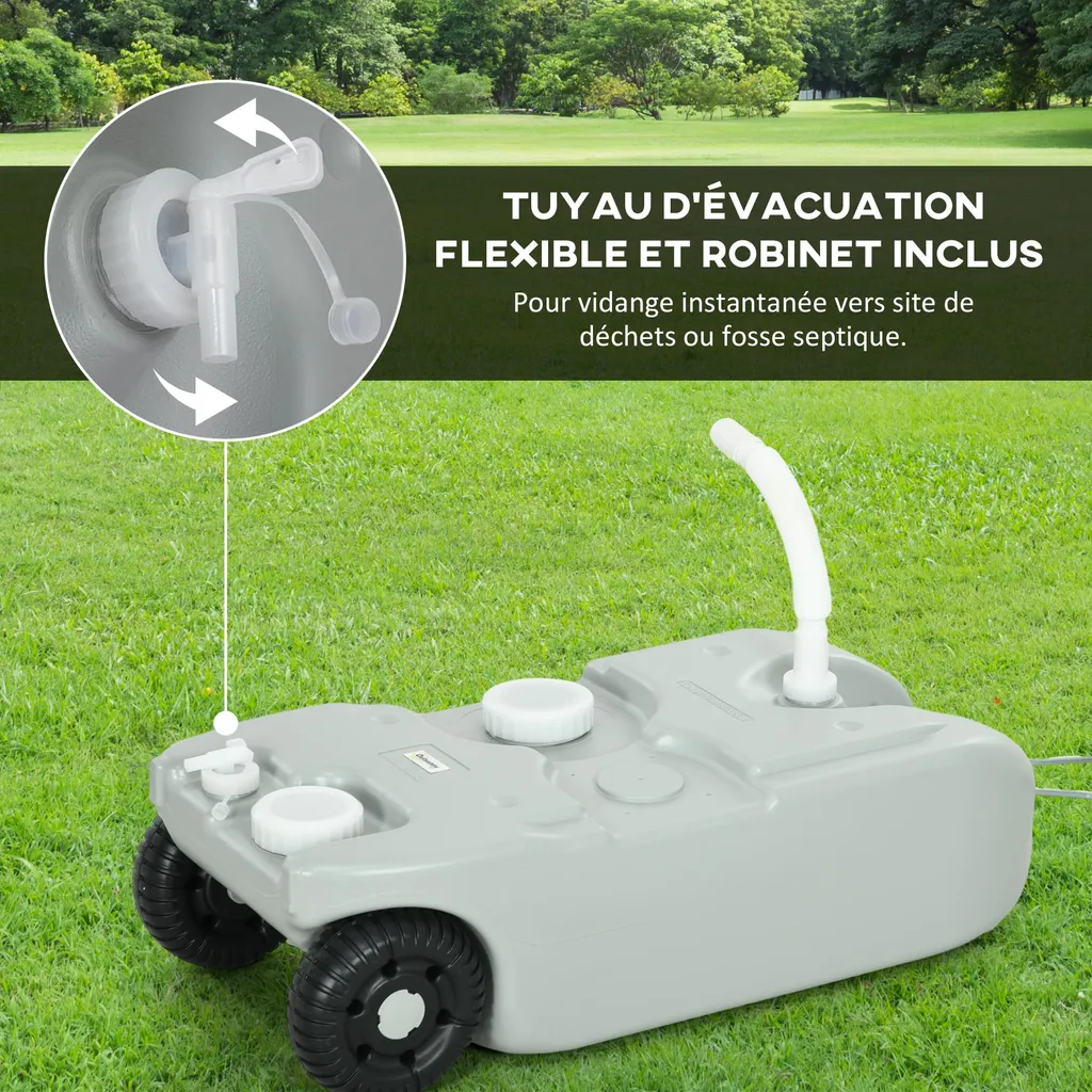 Réservoir d'eau 40L pour van et camping : stockage d'eau mobile complet - 6