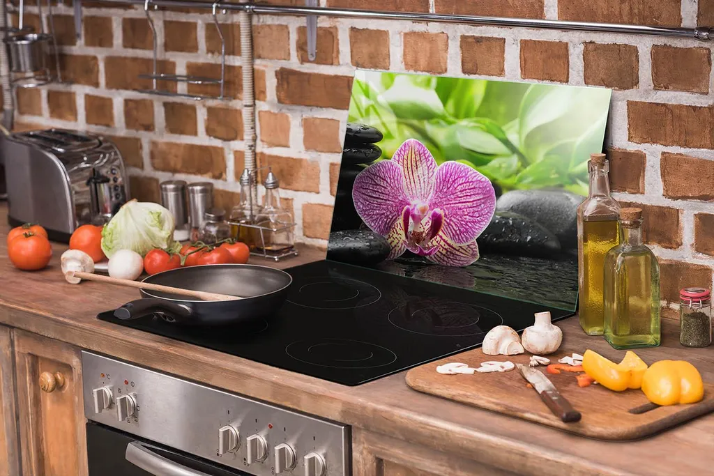Coprifornelli 70x52 Vetro Orchidea - Proteggi la Cucina con Allegria - 6