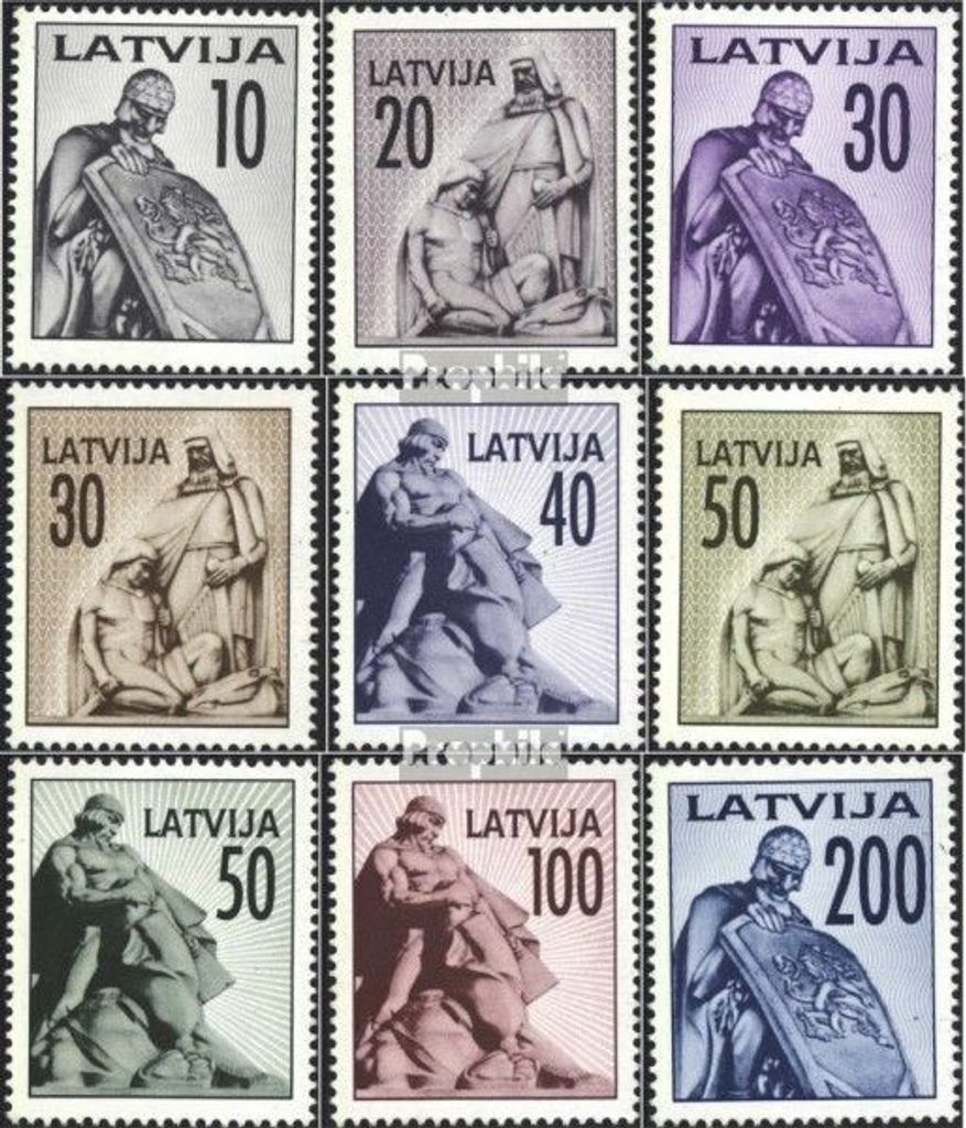 Briefmarken Lettland 1992 Mi 326-334 (kompl.Ausg.) postfrisch Monumente