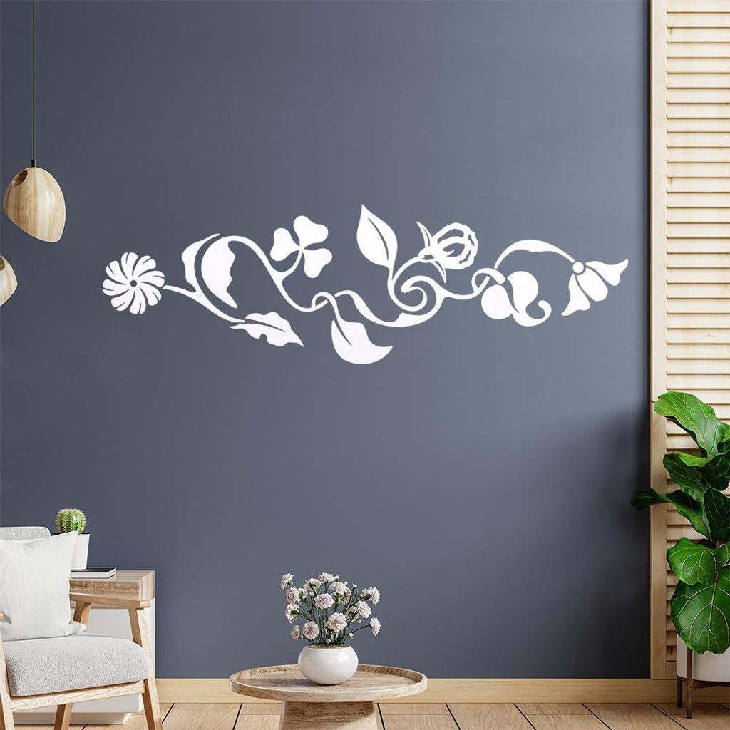 verschiedene Blätter - Pflanze - Kleeblatt Wandtattoo in 6 Größen - Wandaufkleber Wall Sticker - Dekoration, Küche, Wohnzimmer, Schlafzimmer, B...