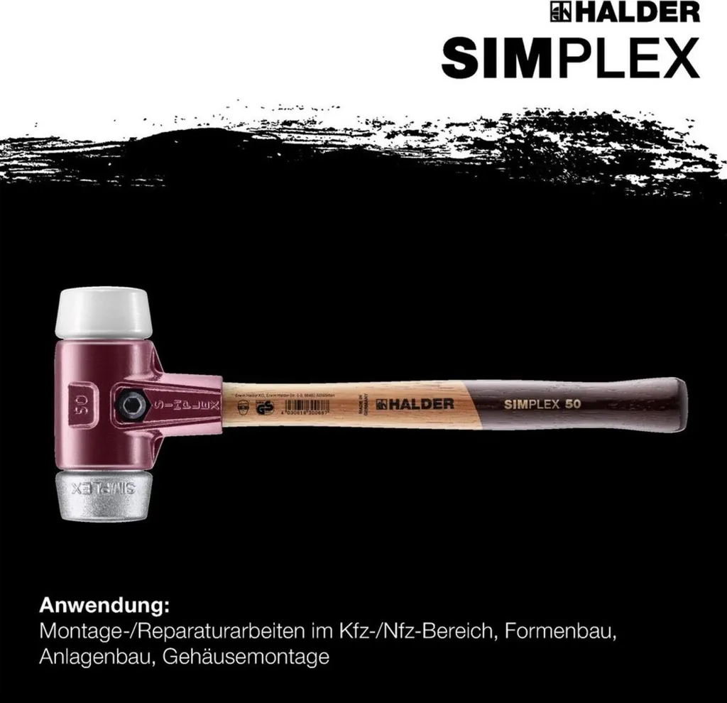 Mazza SIMPLEX soft-face con alloggiamento TE e impugnatura in legno, Ø 80, Superplastica / metallo morbido - 11