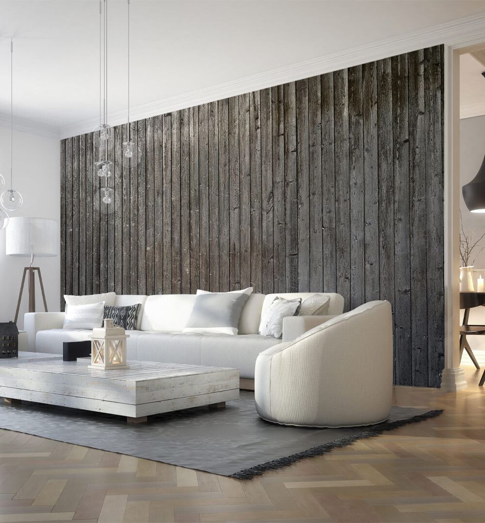 Fototapete Holzwand Dunkel, Material:Premium Vlies 150g/qm, Größe Tapete:390 x 300cm