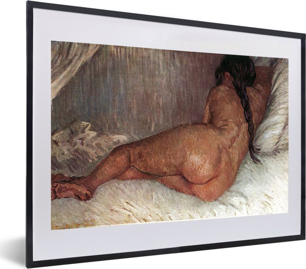 MuchoWow MuchoWow Gerahmtes Poster Nackte Frau - Vincent van Gogh 60x40 cm - Poster mit zchwarzem Bilderrahmen - Schlafzimmer - Plakat in Rahme...