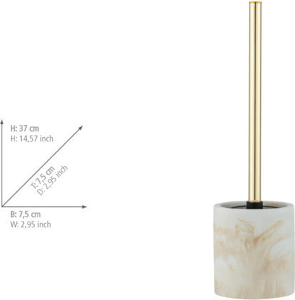 WENKO WC-Garnitur Odos weiß, gold Stein Produktbild 4