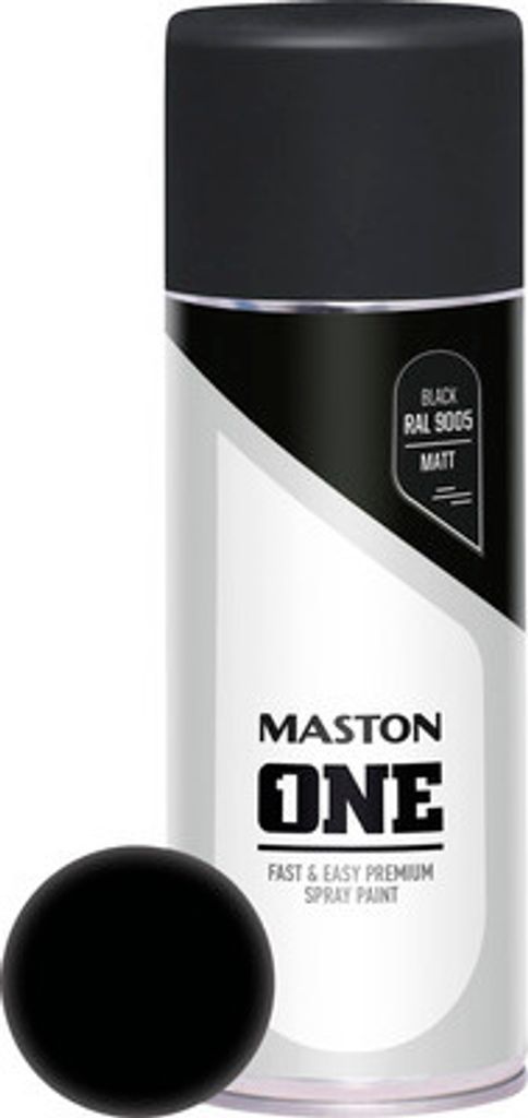 Maston ONE - Sprühfarbe - Matt - Schwarz (RAL 9005) - 400 Produktbild 