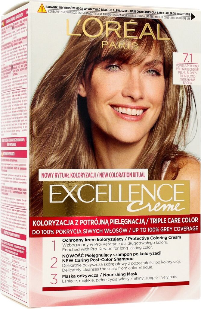 L'Oreal Paris Excellence Farba do włosów 7.1 Popielaty Obrázek produktu 
