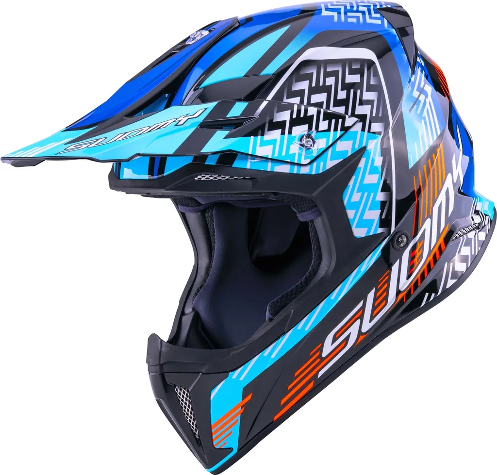 Casque motocross Suomy X-Wing Motley Noir Bleu 2XL pour compétition
