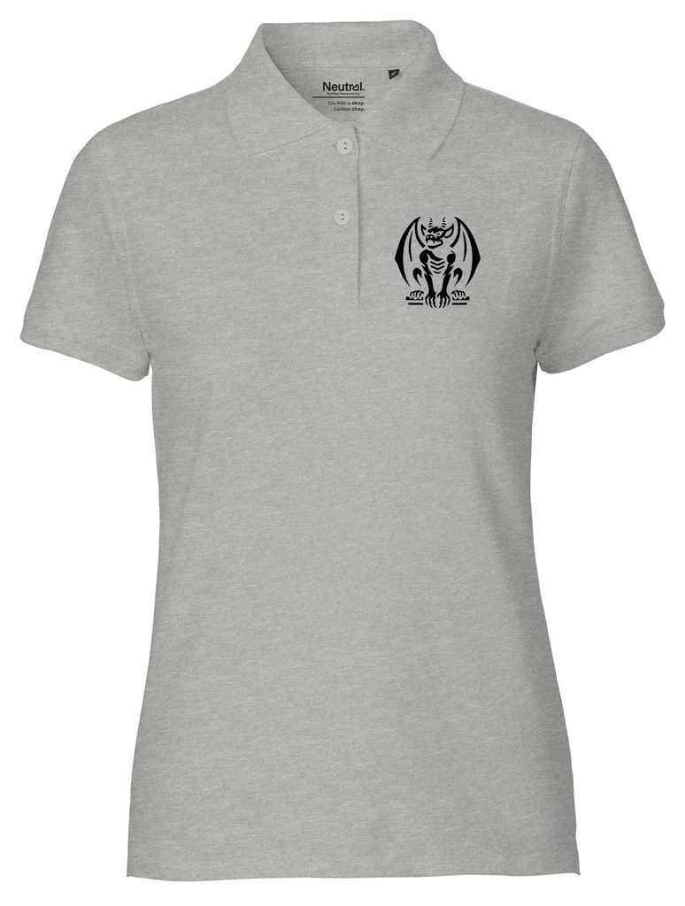 Huuraa Damen Polo Shirt Gargoyle Fabelwesen XL Sport Grey Bio Baumwolle Fairtrade Poloshirt Geschenkidee