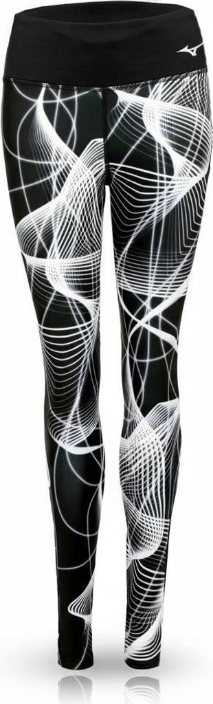 Mizuno Damen Bedruckte Strumpfhose Leggings, Schwarz, XS
