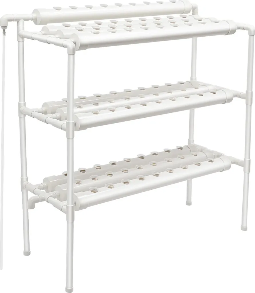 Kit potager hydroponique vertical 90 sites de plantation en PVC blanc