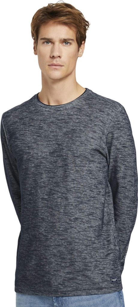 TOM TAILOR DOUBLE FACE LONGSLEEVE Herren Meliertes Langarmshirt