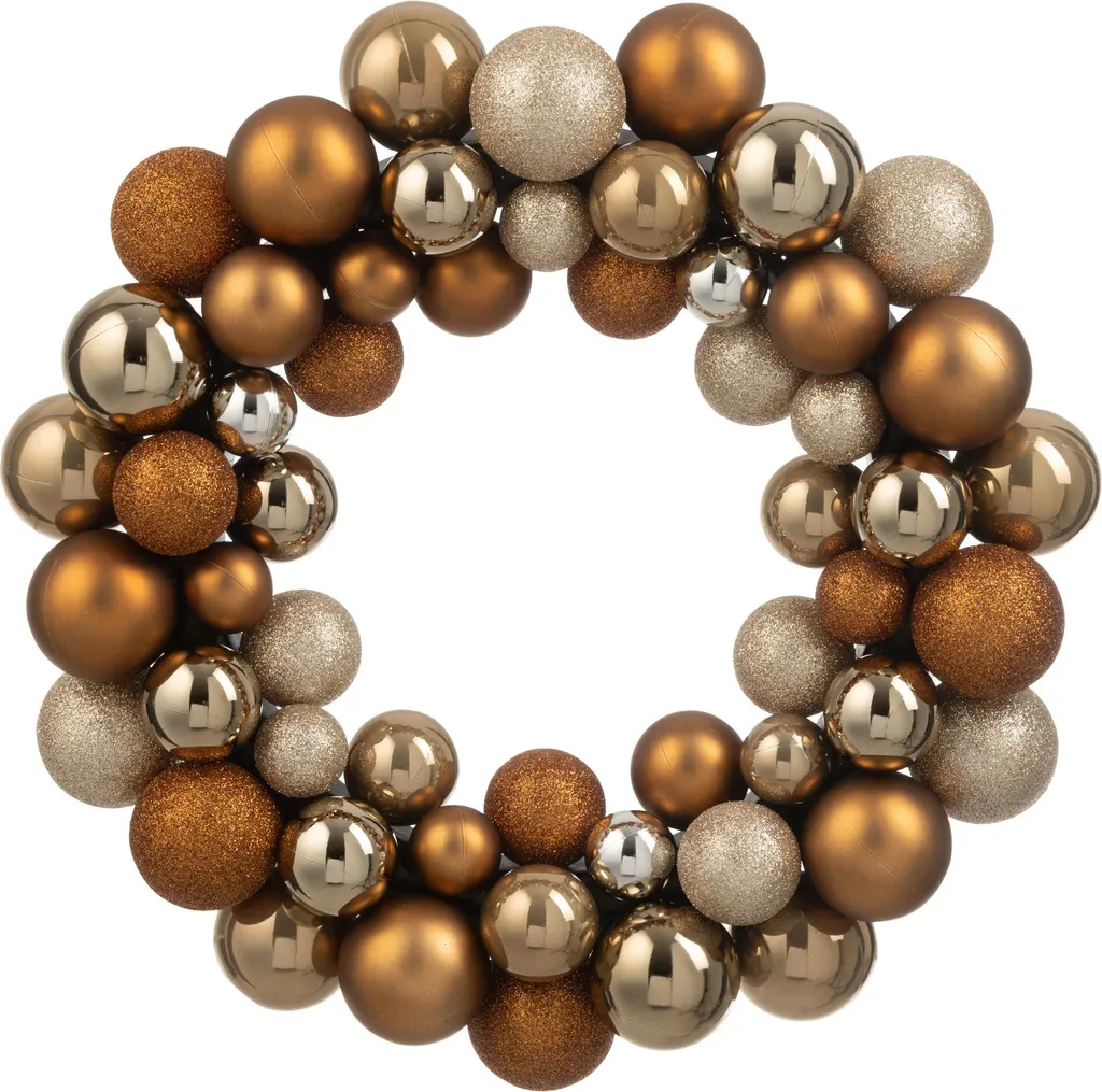 Couronne de Noël Marron pour Décoration de Porte J-Line - Thème Nature
