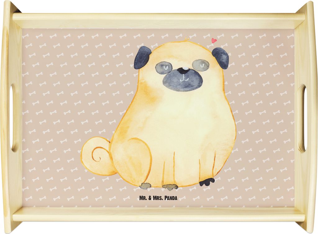Mr. & Mrs. Panda Frühstückstablett Mops - Hundeglück - Produktbild 