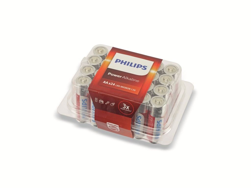 Mignon-Batterie-Set PHILIPS Power Alkaline, 24 Stück