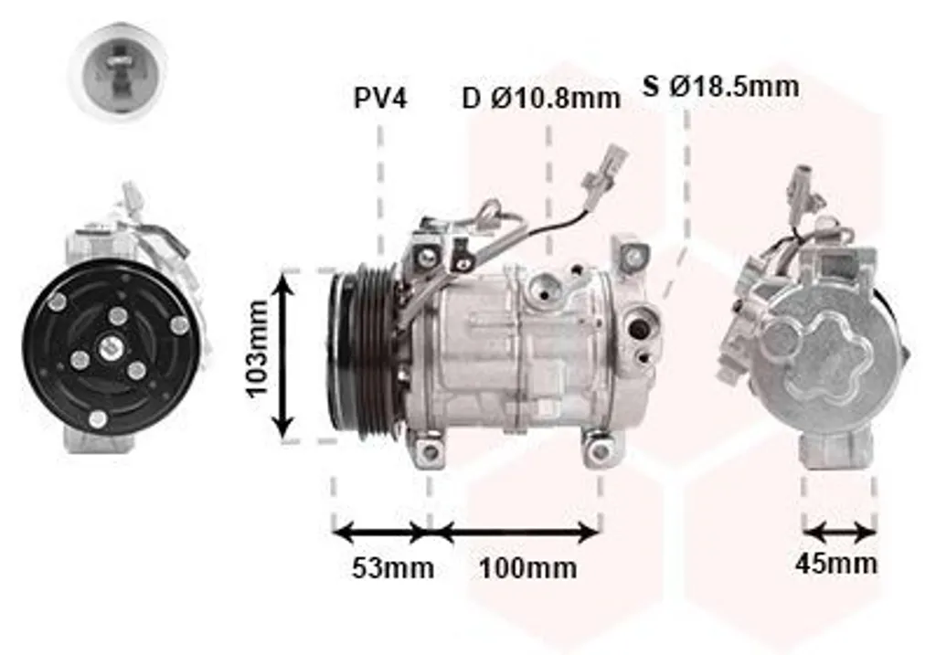Compresseur de clim Suzuki SX4 S-Cross JY - Pièce Van Wezel 10SRE13C 12V