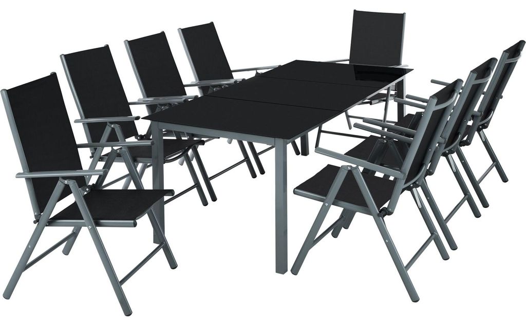 tectake® Aluminium Sitzgruppe 8+1 Produktbild 