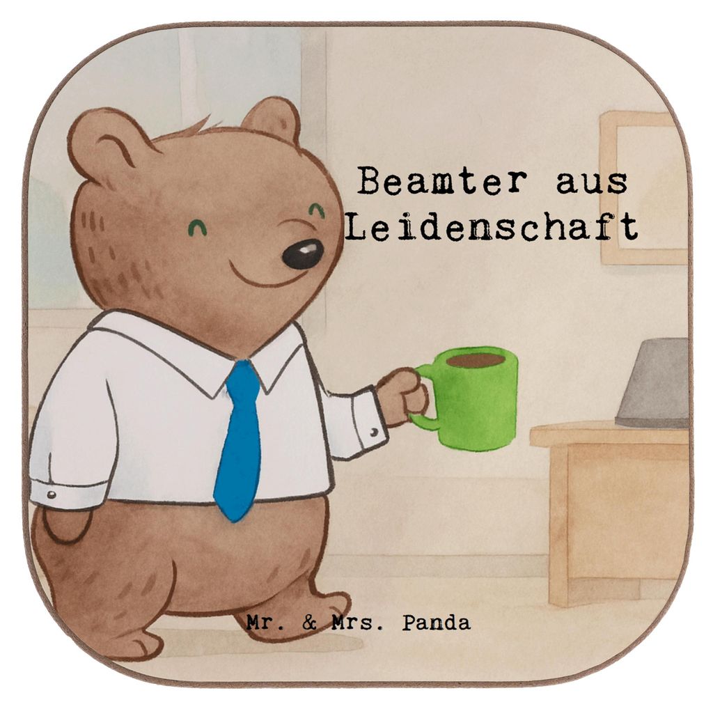 Mr. & Mrs. Panda Untersetzer für Gläser Beamter Leidenschaft Design - Weiß - Geschenk, Tassenuntersetzer, Glas, Getränkeuntersetzer, Tassen, Ö...