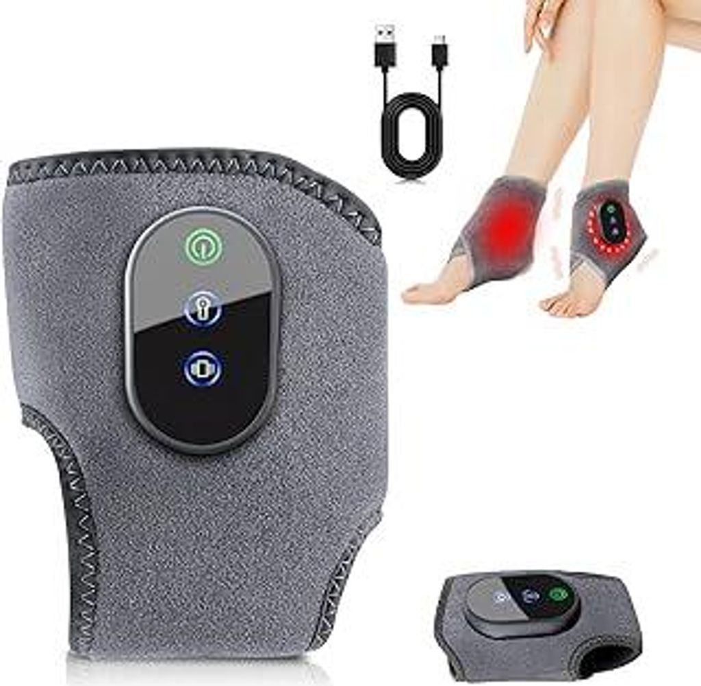 Dufuso 2 Stück Fußmassagegerät, 3-in-1 Fussmassagegerät Hochleistungsakku mit 2000 mAh, Portable Cordless Ankle Massagers With 3 Heat Settings ...