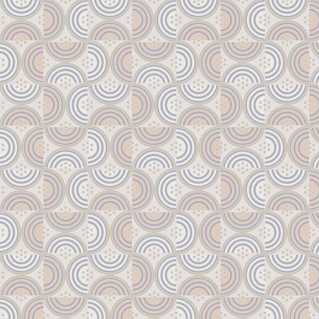 Profhome 390612-GU Retro Tapete Geometrisch creme grau-beige blau orange 5,33 m2