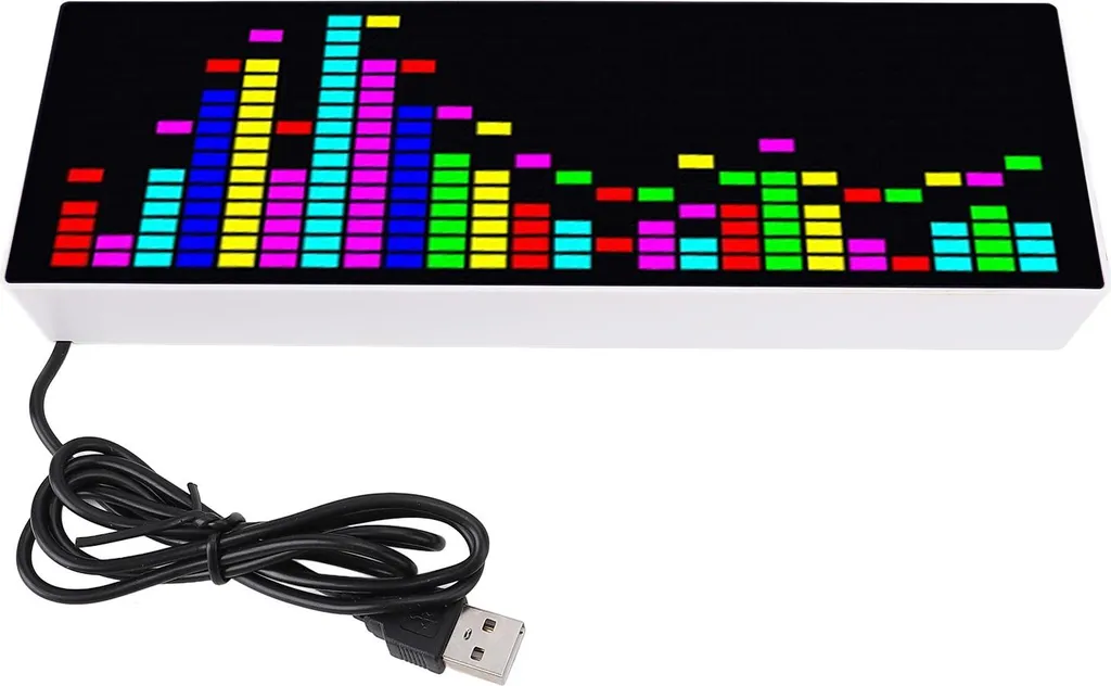 Spectre Musical LED Multicolore Alimenté par USB avec Horloge Intégrée - 5