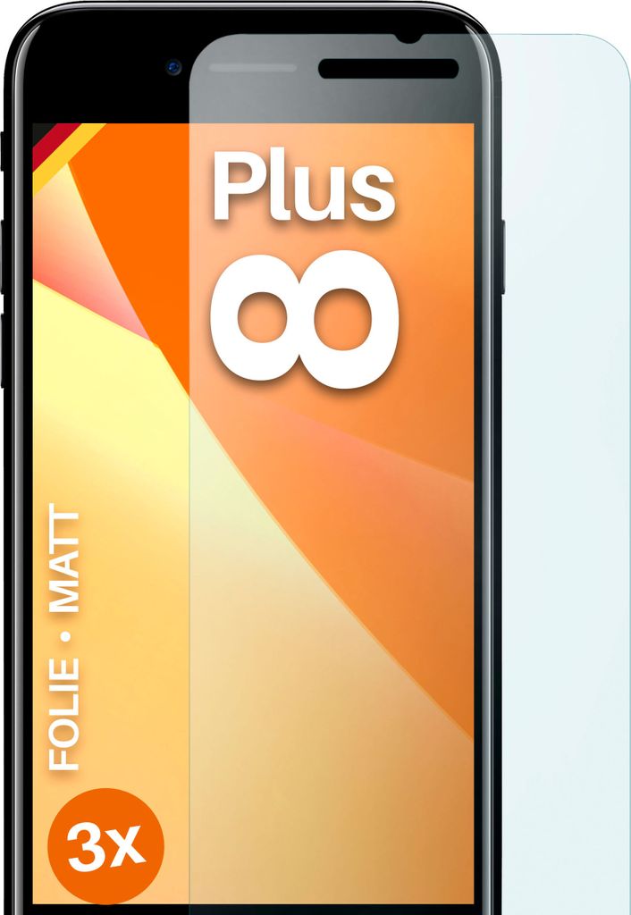 moex 3x Schutzfolie kompatibel mit Apple iPhone 8 Plus - Displayschutzfolie Anti Reflex Folie, Matt