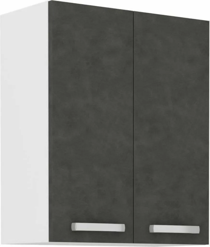 Meuble de rangement haut LASSEN gris mat 60 cm portes battantes