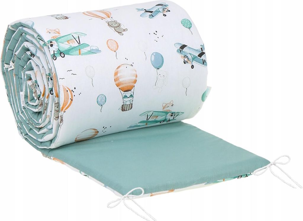 Bettumrandung für Babybett 30x180 cm Baumwolle weich gepolstert - Ballons