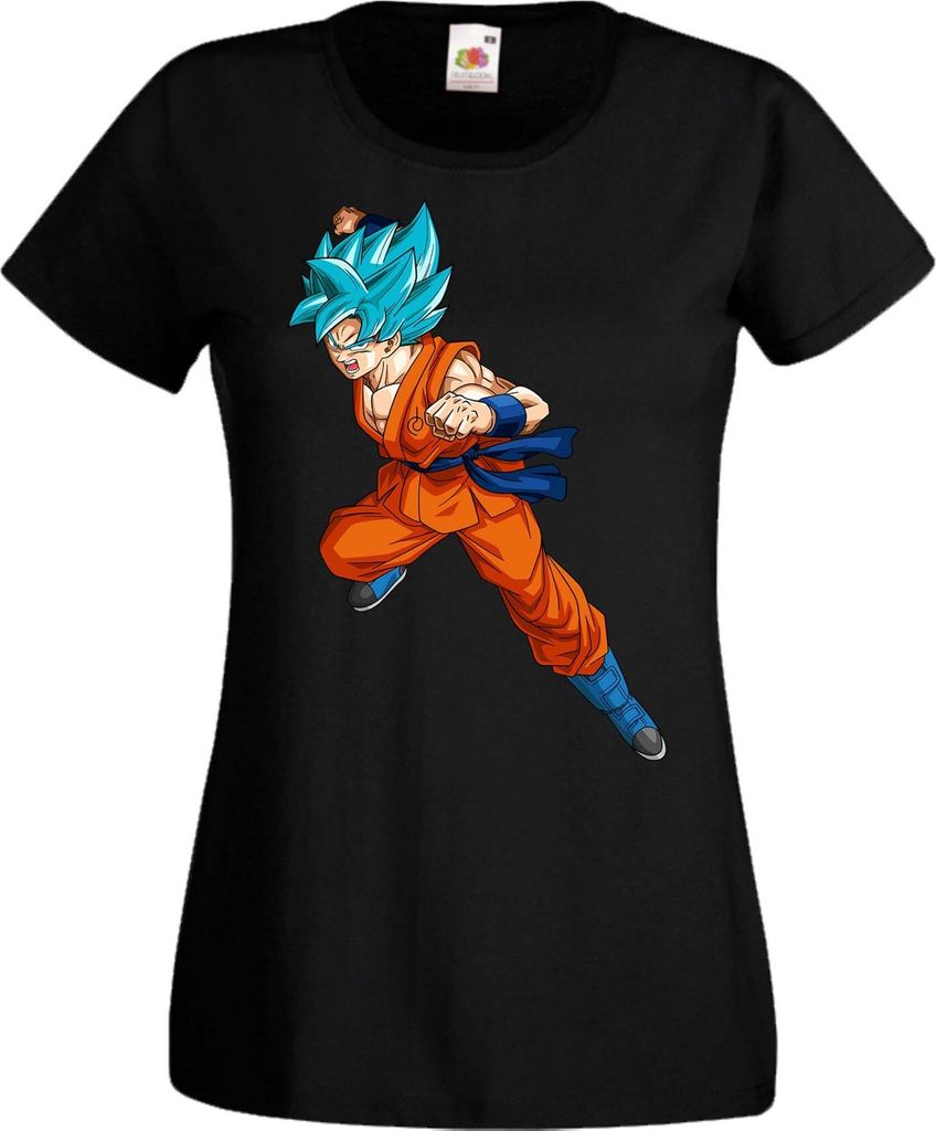 Damen T-Shirt Anime Manga Dragon Anime Manga Ball Z 11 Ssj, Lady S / Schwarz
