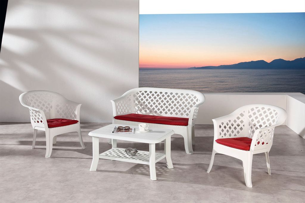 Best Lounge Weiß, Alassio Freizeitmöbel Tisch