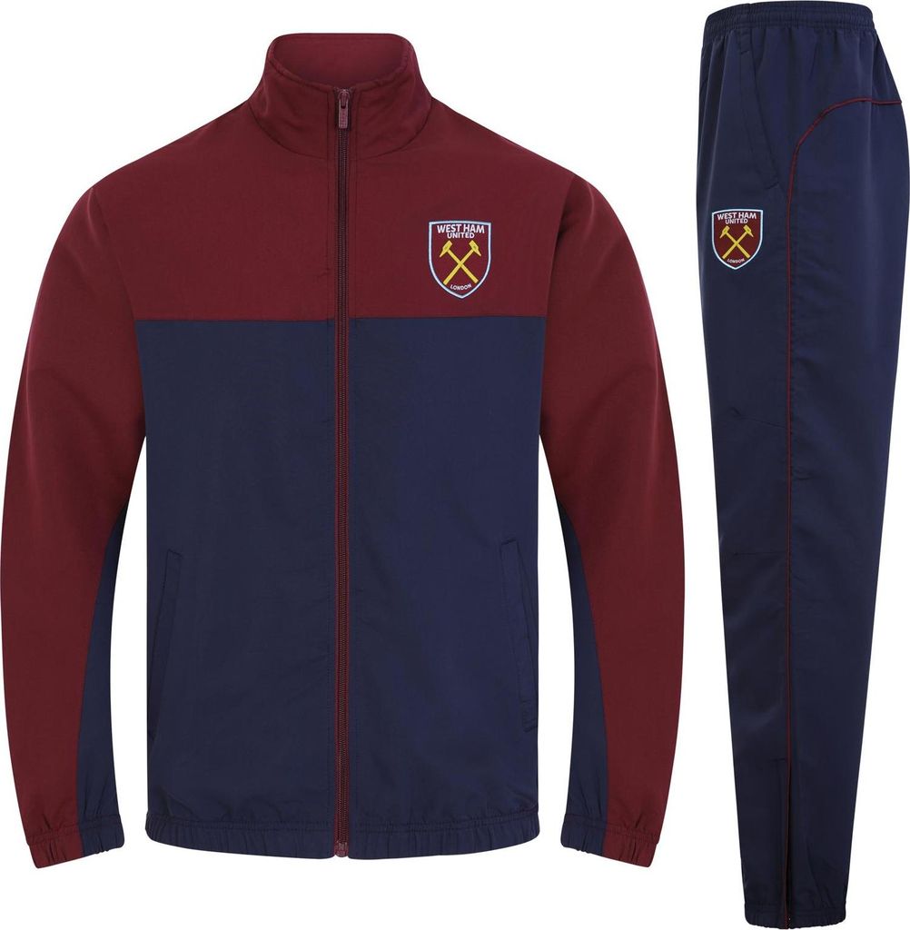 West Ham United FC - Trainingsanzug für Herren, Zweifarbig GF977 (XL) (Dunkles Marineblau)