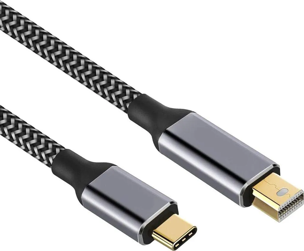 Câble Allteq anti-interférence Mini DisplayPort vers USB-C 0,5m Or