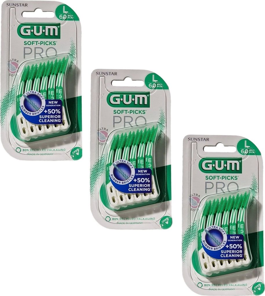 3x GUM Soft-Picks Pro large 3x 60 Stück Produktbild 