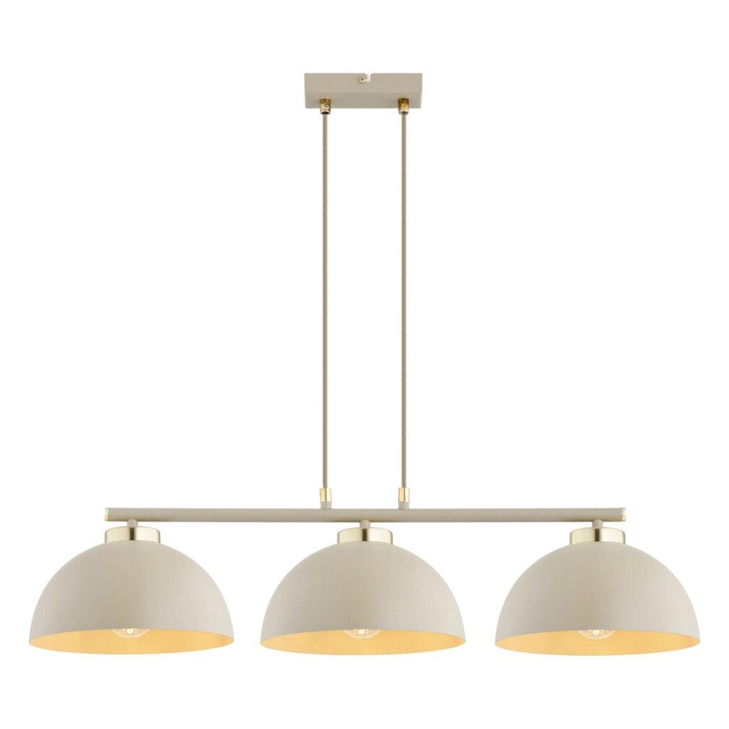 FKL DESIGN Home Deco Deckenlampe Deckenleuchte 3-flammig E27 Metall Lampeschirme Lampe aus Serie N550 (Ecru, BH3)