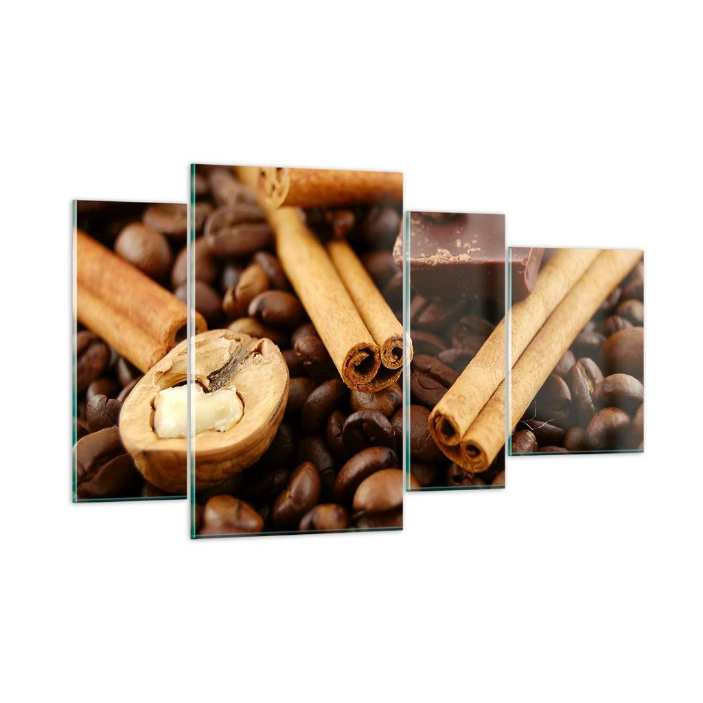 Bilder auf glas - Gerösteter Kaffee Aroma Schokolade - 120x70cm - Glasbilder - Wandbilder - Kunstdruck - Wanddekoration aus Glas - Glas Bilder - W...