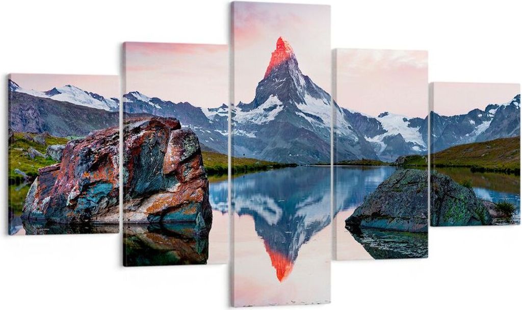 Bild auf Leinwand - Leinwandbild - Berge Felsen Wasser - Produktbild 