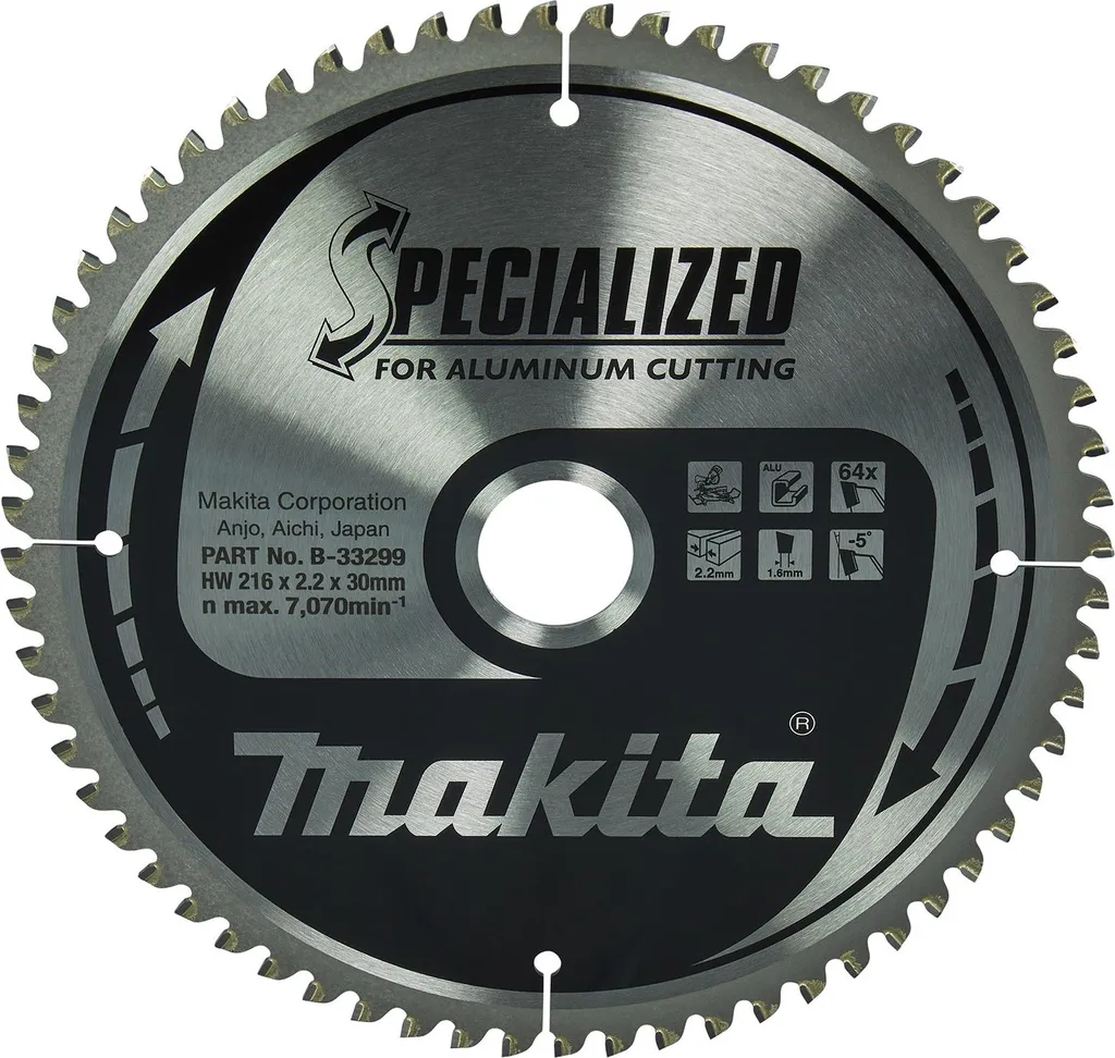 Lama Sega Makita 216mm Alluminio - Precisione TCT 64 Denti Professionale