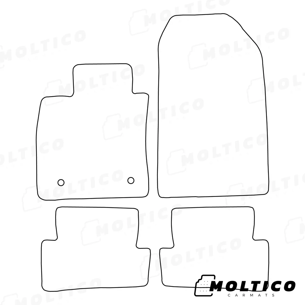 Tappetini Auto Renault Clio 4 | MOLTICO 4 Pezzi | Nero-Blu Offerta - 2