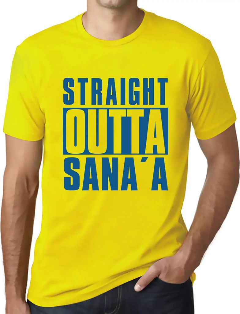 Herren Grafik T-Shirt Direkt aus Sana'a – Straight Outta Sana'a – Öko-Verantwortlich Vintage Jahrgang Kurzarm Lustige Druck Geburtstag Geschen...