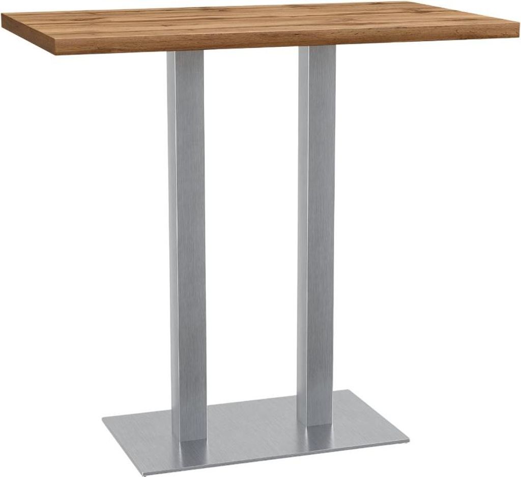 Gastro Stehtisch 110x60 cm | Eiche Rom Natur | Edelstahl Gestell