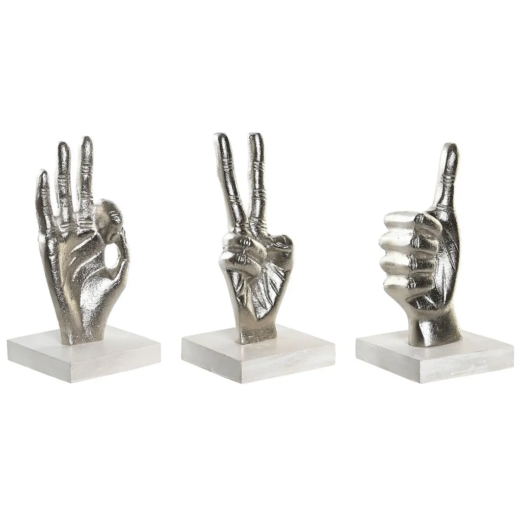 Objets Déco Main Argentée 20cm - Pack de 3 pour Intérieur Moderne - 2