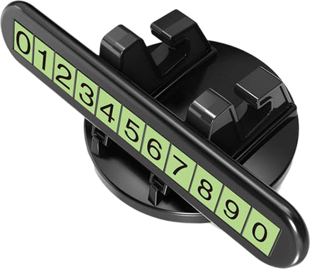1 Setzen Sie das Armaturenbrettauto -Telefonhalter 360 Grad Rotation Luminous Display -Nummer verstecktem Modus Temporärer Parkschild Stoppschilde...