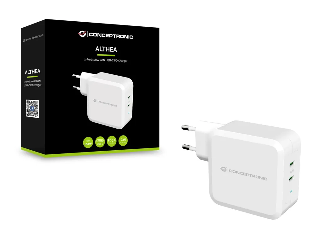 Chargeur Double USB-C 100W pour Ordinateur et Smartphone - Voyage Blanc - 2